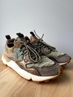 Flower Mountain Yamano 3 Sneakers Brown Olive Green Mud Suede 35 EU